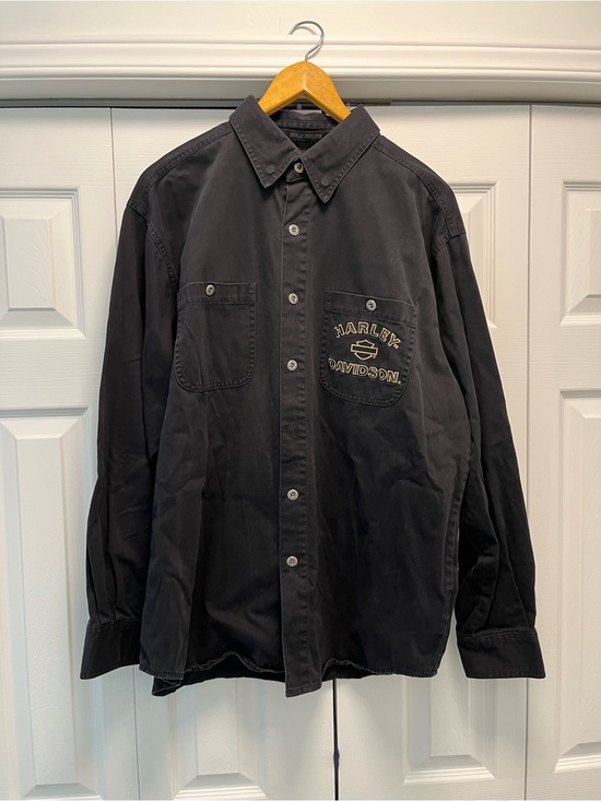 Harley-Davidson Other - Harley-Davidson Black Long-Sleeve Button-Down Shirt with Chest Logo